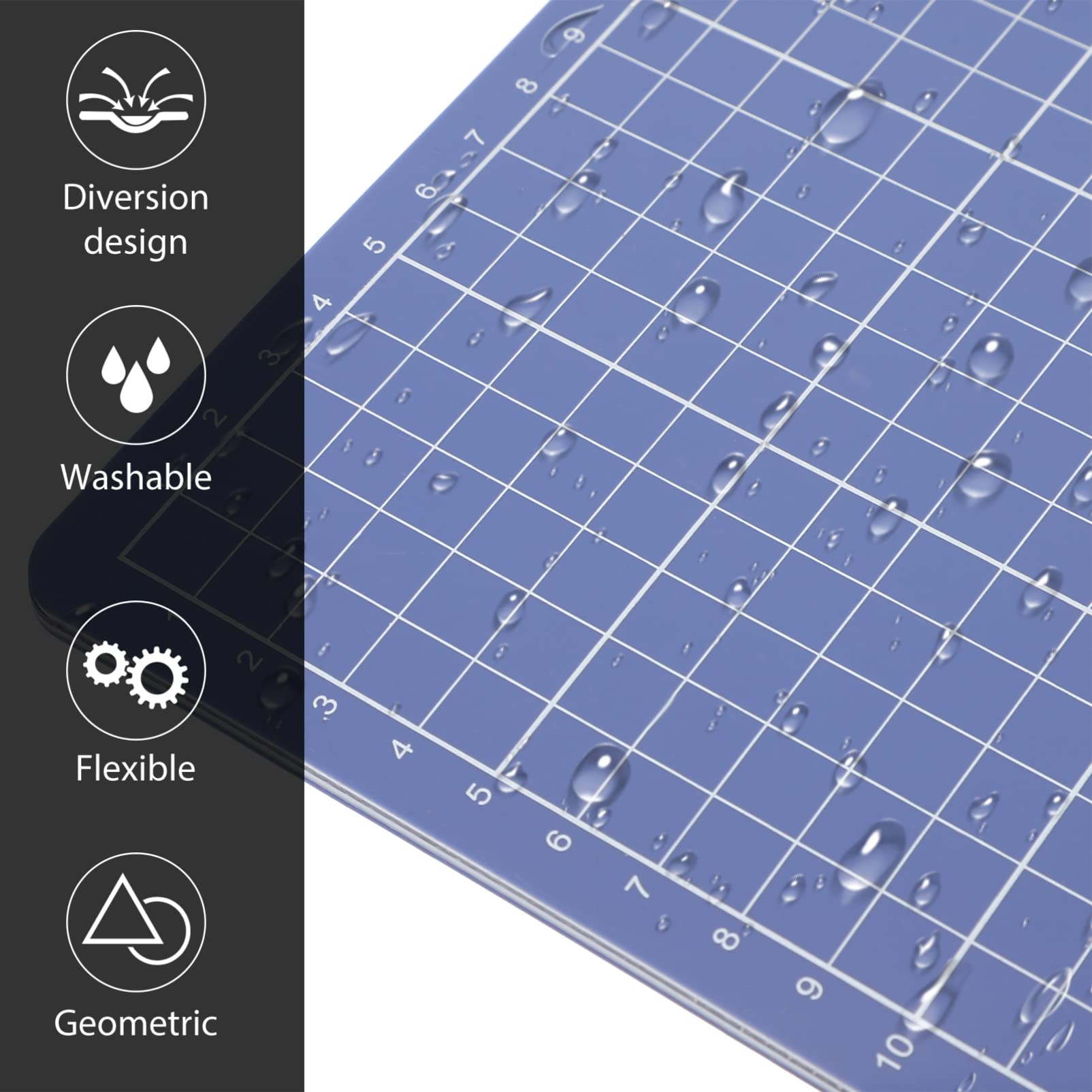 Faltbare Schneidematte 60x45 aus Pvc Blau für Schüler und Lehrer