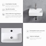 IBERGRIF White Ceramic Cloakroom Basin, 375 x 262 mm, Wall or Countertop - 4