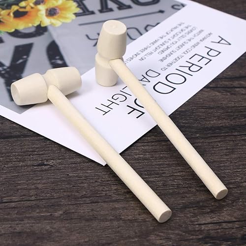 Miniatura 7 de Martillo de madera para chocolate 20 piezas de mazo de madera martillo de corazón rompible martillo de martillo herramienta de martillo de martillo