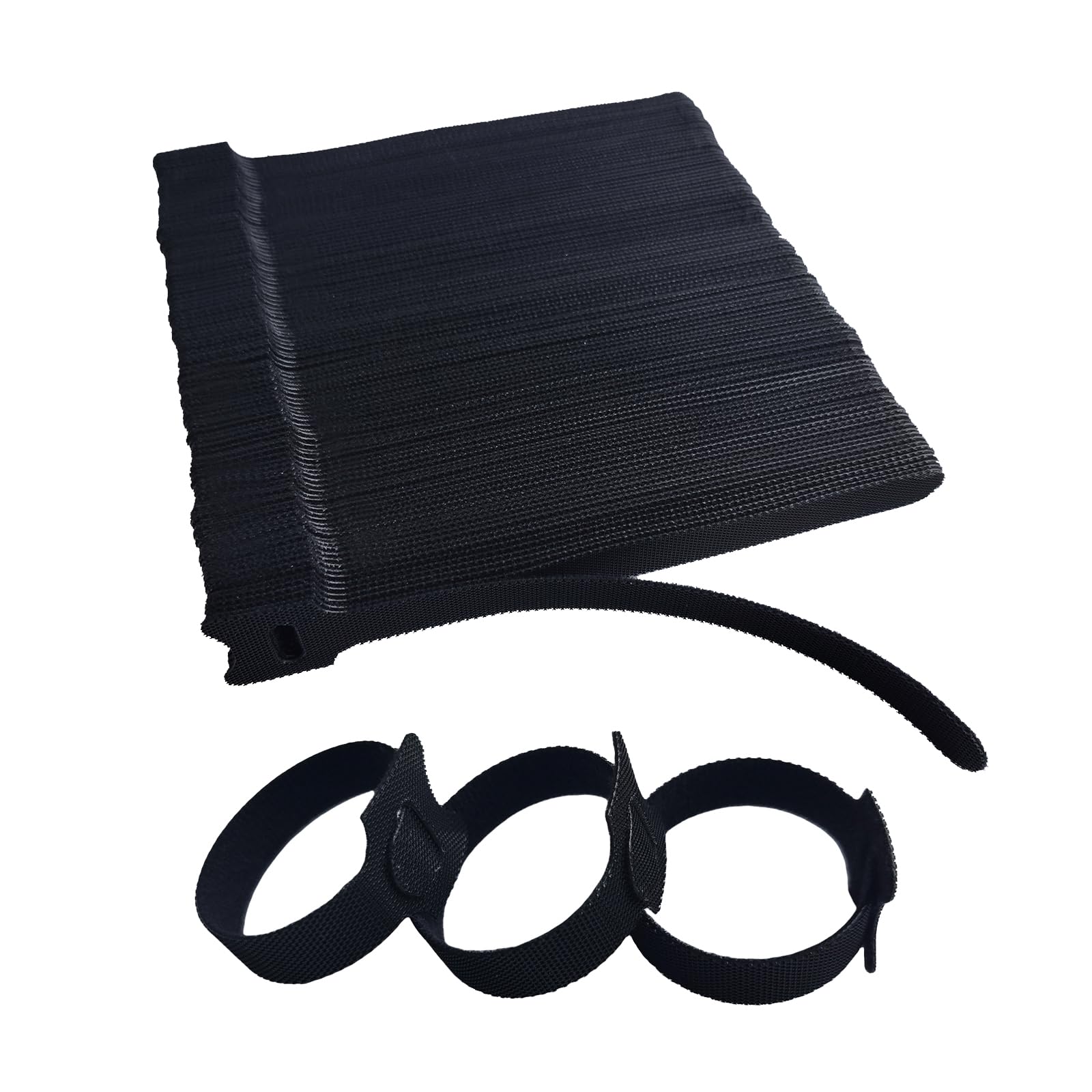 200 PCS 6 Inches Reusable Cable Ties, Adjustable Cord Straps, Cable Organizer, Cord Wrap and Hook Loop Cords Management - Black