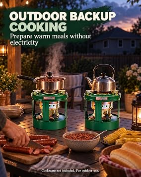 VANZACK 2Pcs Portable Kerosene Stove for Cooking 8-Wick Outdoor Cooking Set