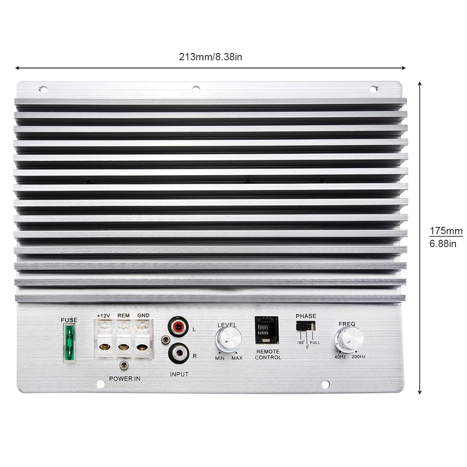 Car Audio High Power Amplifier Amp Board Powerful Bass Sub woofer Board, 1000W Class AB Digital 2 Channel Silver Aluminum Alloy High Power Audio AMP Subwoofer Amplifier 12V