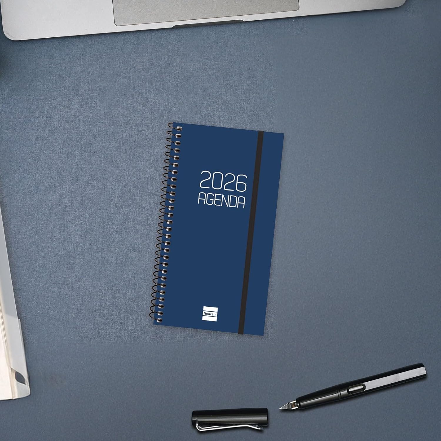 Finocam - DuoBand 2026 Diary with Notepad 1 Day Page January 2026 - December 2026 (12 months) Spanish Blue