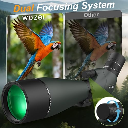 Miniatura 12 de Alcance de detección de 25-75 x 80/100 para disparar al objetivo, visor HD con bolsa de transporte, alcance impermeable BAK4 para observación