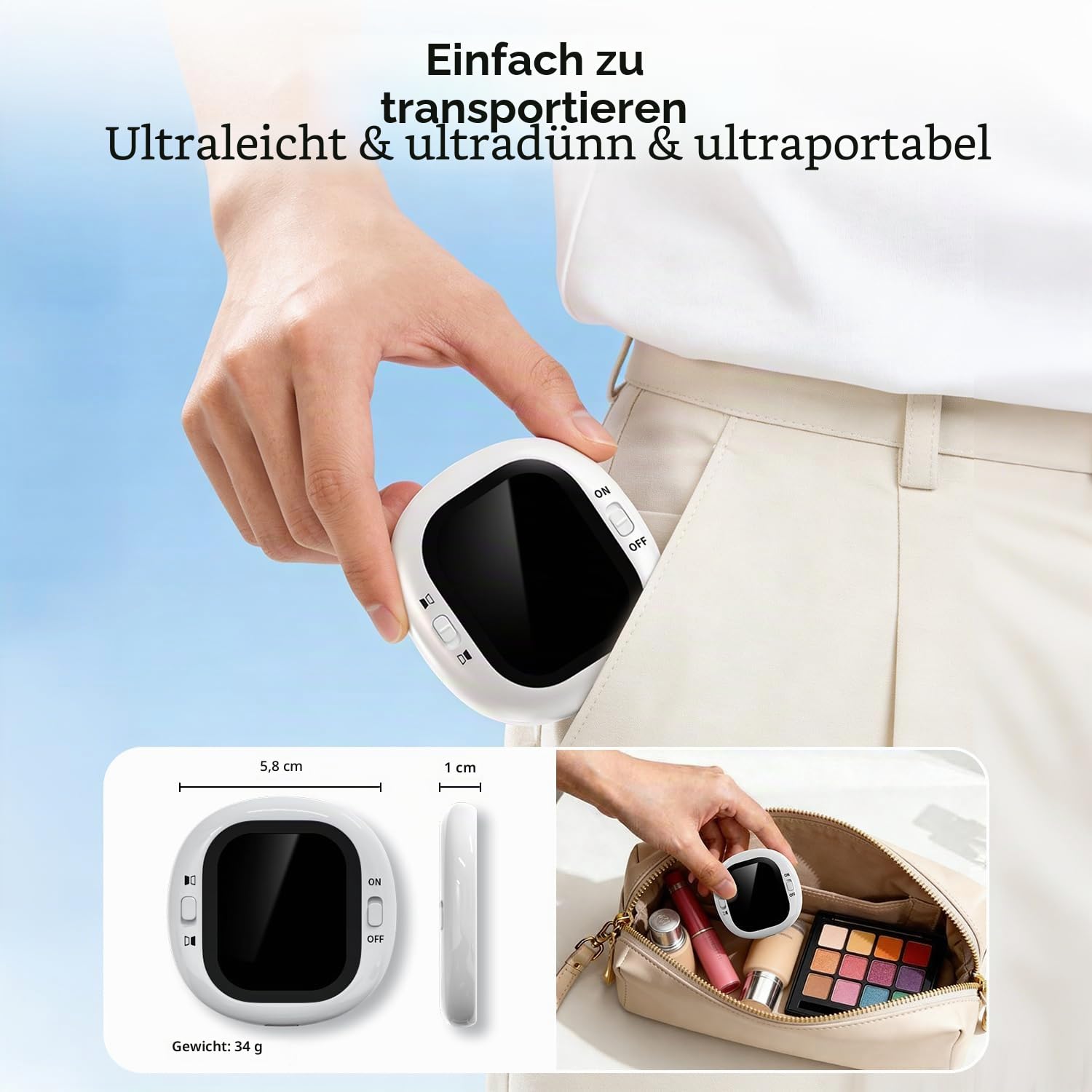 yAyusi Mini Magnetischer Vlog-Selfie-Monitor-Bildschirm für iPhone mit Fernbedienung, Tragbarer Rückkamera-Monitor mit Bildschirmspiegelung, HD AMOLED-Telefonmonitor-Bildschirm für TikTok(Nur für iOS)