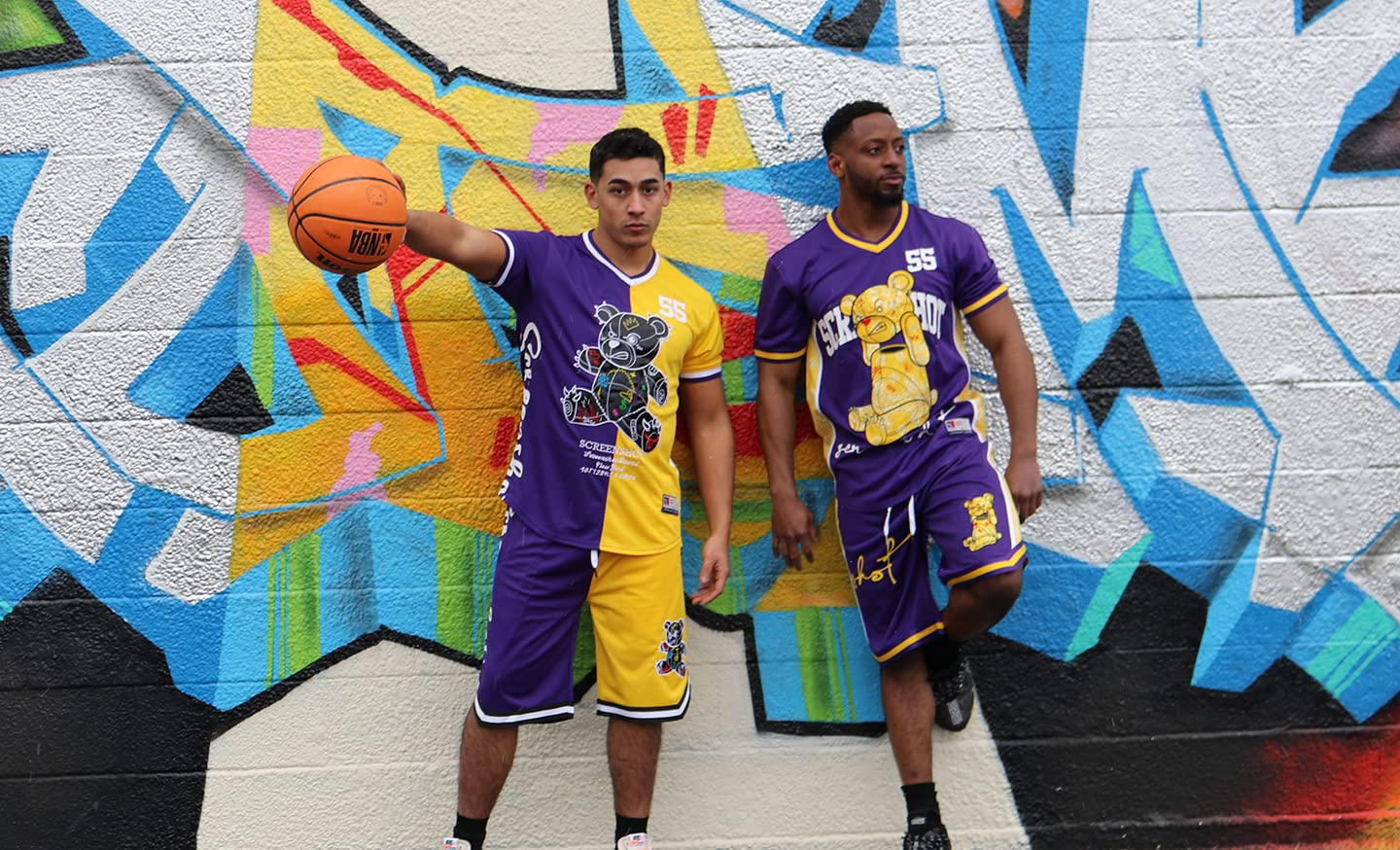 SCREENSHOT Herren Hip-Hop Premium Urban Sreetwear Fashion Jersey Top – NYC-Stil Basketball Sport Team Farbe Mesh Tops