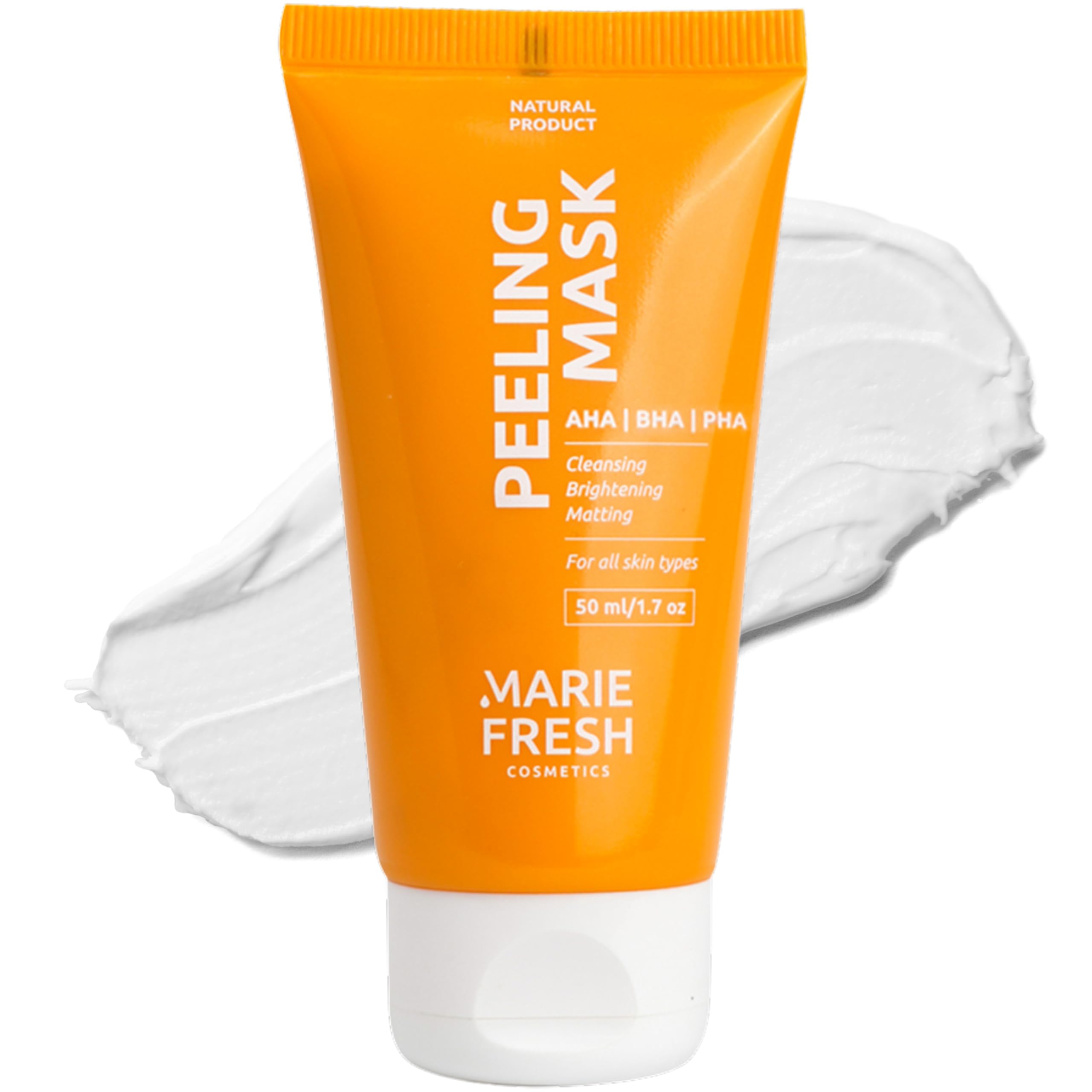 MARIE FRESH Peeling Facial con Ácido Salicílico para Todo Tipo de Piel I Hombre y Mujer, con Ácidos AHA, BHA y PHA, contra Granos, Acné, Puntos Negros y Piel Impura, Limpieza de Mascarillas faciales