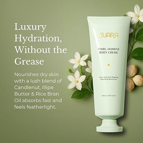 Miniatura 2 de Juara Tiare Jasmine Body Creme | Loción corporal hidratante para piel seca | Crema corporal hidratante con aceites naturales | Cuidado de la piel de