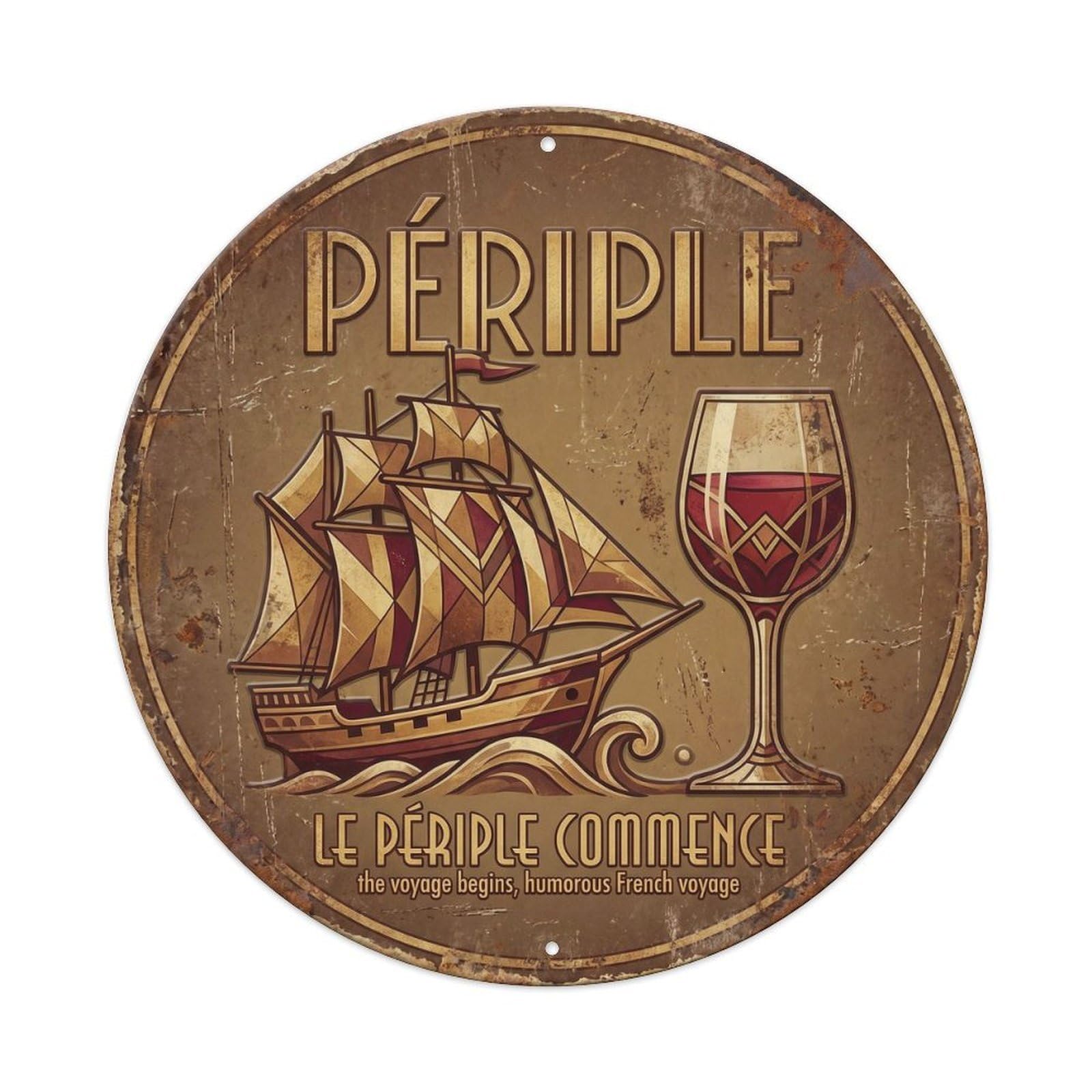 Voyage Humorous Bistro Voyage Metal Tin Sign