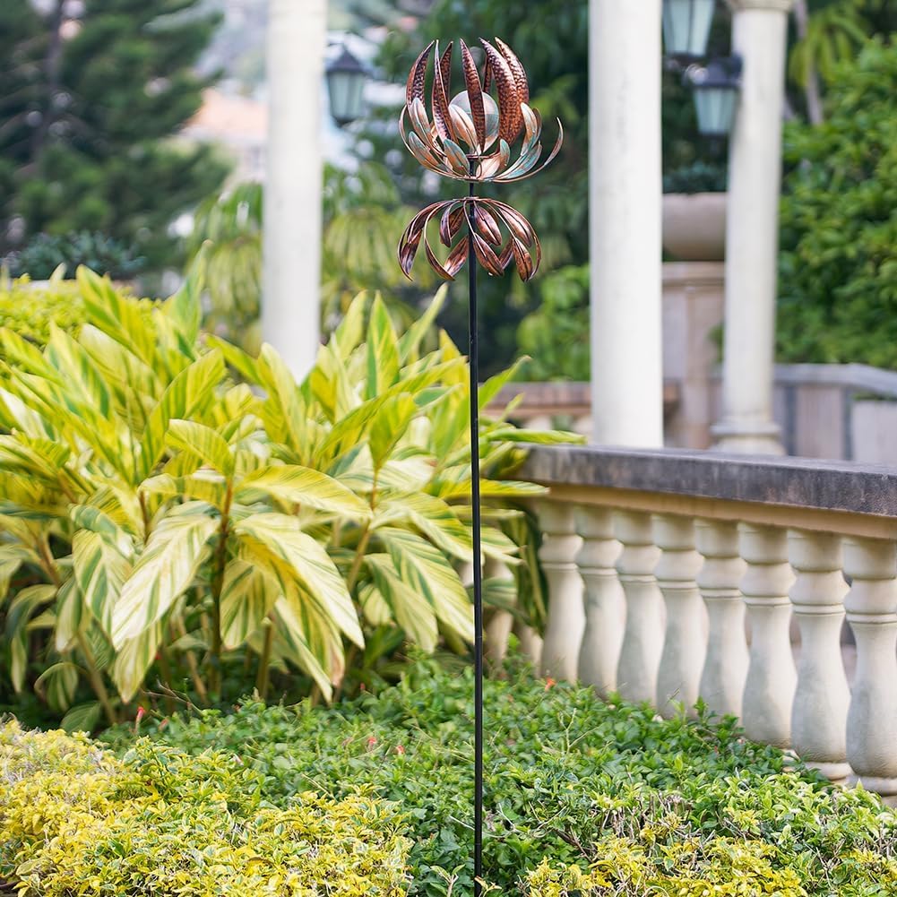 DREAMYSOUL Wind Spinner for Yard and Garden, 360 Degree Tulip Wind Spinner Outdoor, Large Kinetic Metal Wind Spinners & Sculpture
