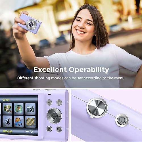 Miniatura 4 de Jckduhan Cámara digital de enfoque automático 2.7K Vlogging Cámara HD 48MP 16X Cámara de zoom digital con tarjeta de memoria 32G 2 baterías YouTube