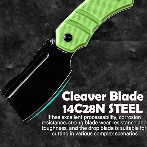 Miniatura 2 de KANSEPT Cuchillos Korvid S Cuchillo de hoja fija con hoja 14C28N de 2.9 pulgadas, mango verde hierba G10, funda Kydex para llevar todos los días
