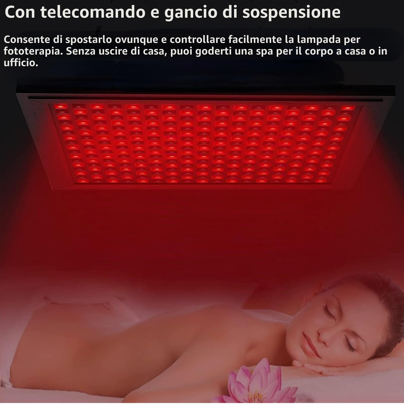 Terapia con luce rossa, lampada riscaldante a infrarossi vicini a 660 nm e 850 nm per viso, schiena, collo, spalle, corpo, vita, sollievo dal dolore e anti-invecchiamento, 646 LED