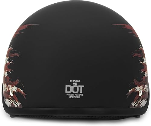 Miniatura 4 de VCAN Cruiser - Casco de motocicleta sólido, cobertura de media cara