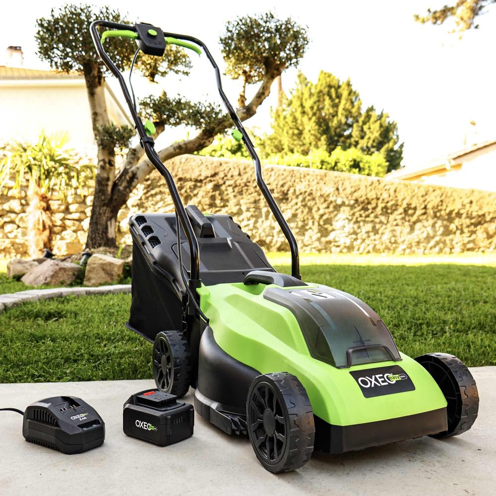 Tondeuse à gazon sans fil batterie 18V - Largeur 33cm - Hauteur coupe 25-65mm - Surface 280m² - Batterie grande capacité 4Ah