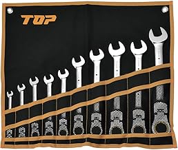 トップ工業 (TOP) 首振りロックラチェットコンビセット10本組 専用工具袋付き 首振り180° 8段階ロック機構 FRC-10000LKS