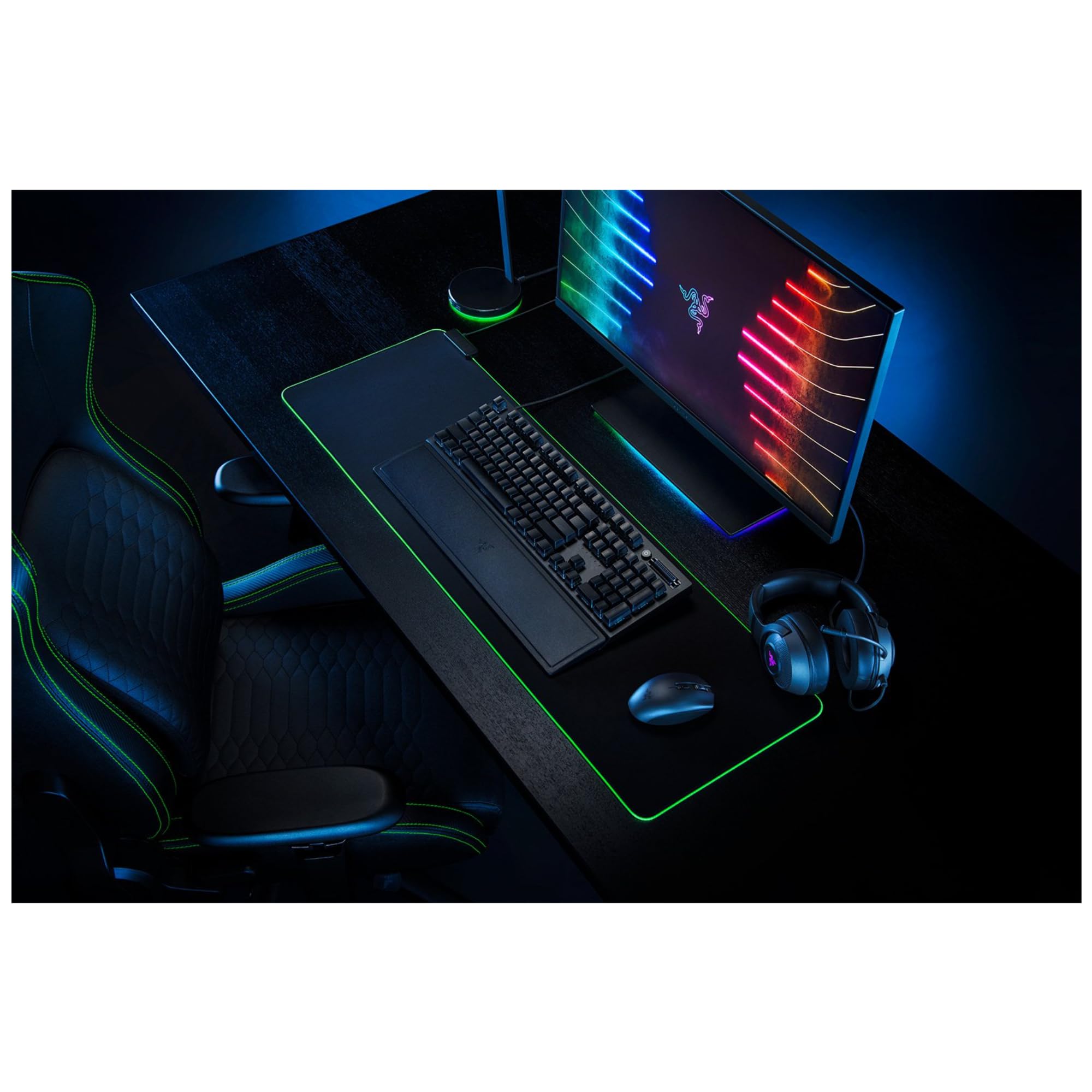 Razer Phantom - Juego de Teclas compatibles con retroiluminación para teclados Razer (para interruptores con Eje en Forma de Cruz, Material ABS, 128 Teclas), Teclas QWERTZ DE, Color Negro