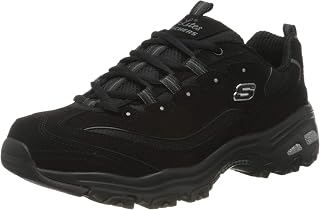 Skechers Women's D'lites Biggest Fan Trainers 2-40 EU Black Trubuck Mesh Trim