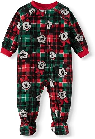 Baby Girls Minnie Mouse Long Sleeve Footed Sleeper - Pink 18M