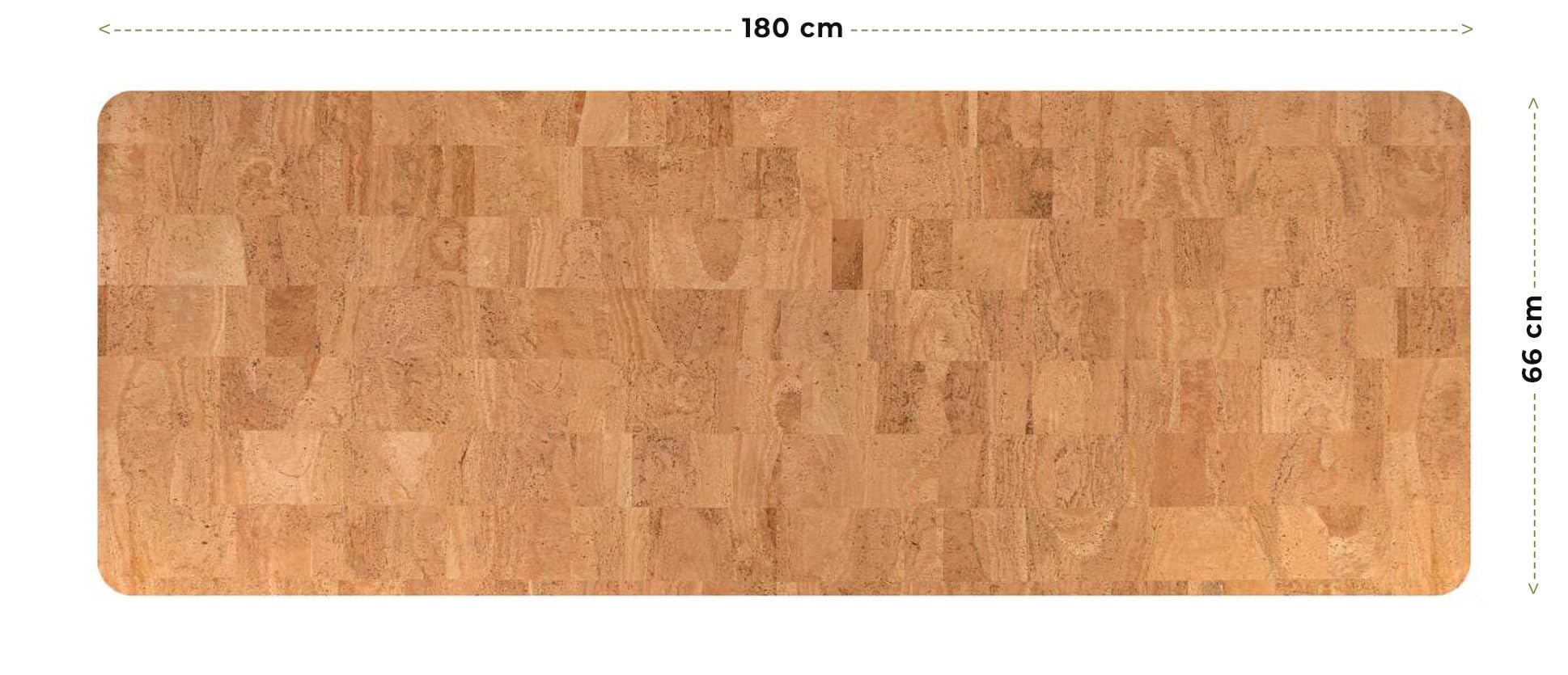 Yogamatte aus Kork | Yoga Matte | 100% Kork | beige | Gymnastikmatte 180x66cm | edles Design abgerundete Ecken | angenehme Haptik | antibakteriell | rutschfest