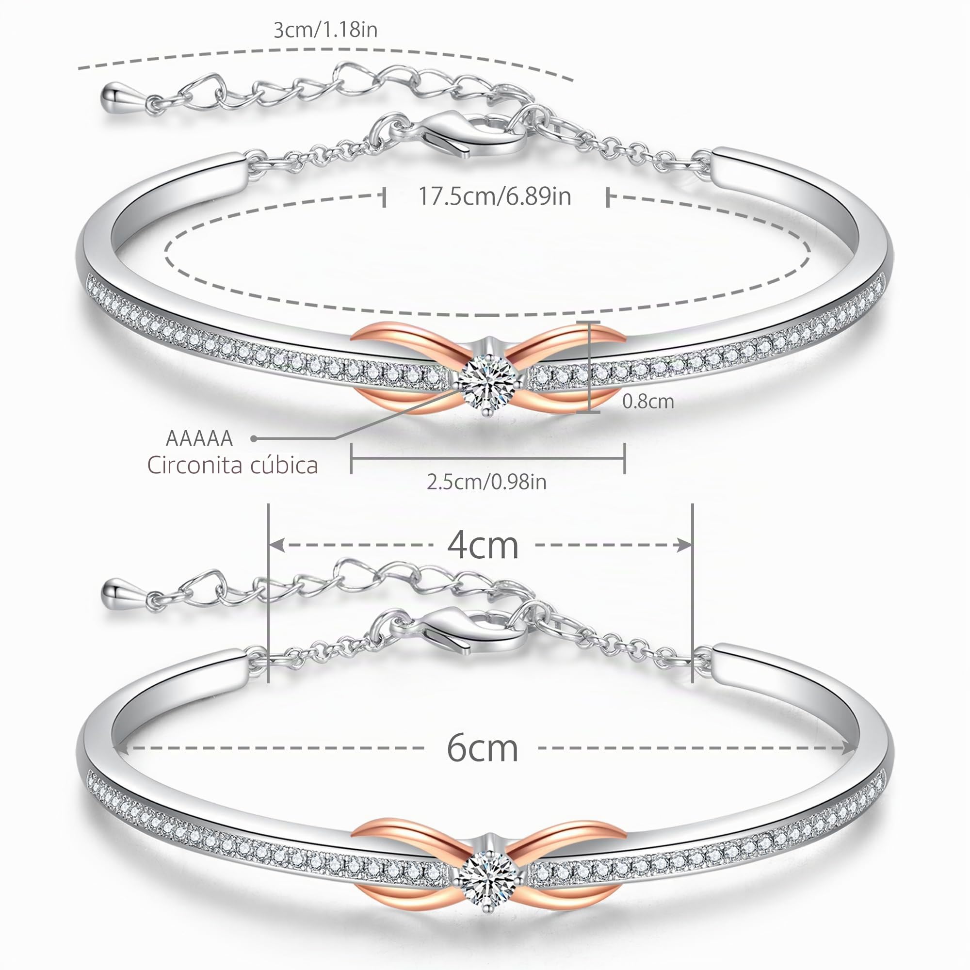 Praelinos Infinity Pulseras para mujer, joyería