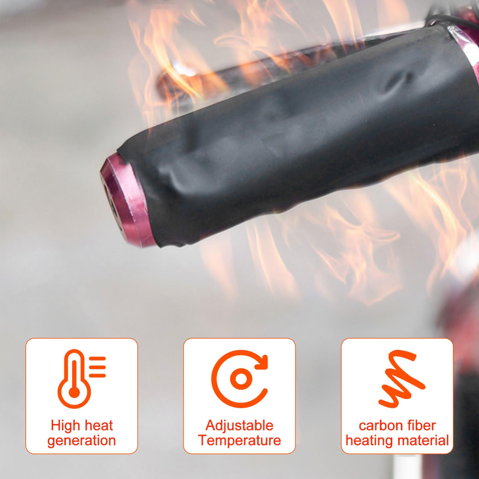 Amosfun 3 Paia Manopole Riscaldate per Coprimanopole Manubrio con Della Temperatura Facile Installazione e Comfort Protezione per Mani Durante
