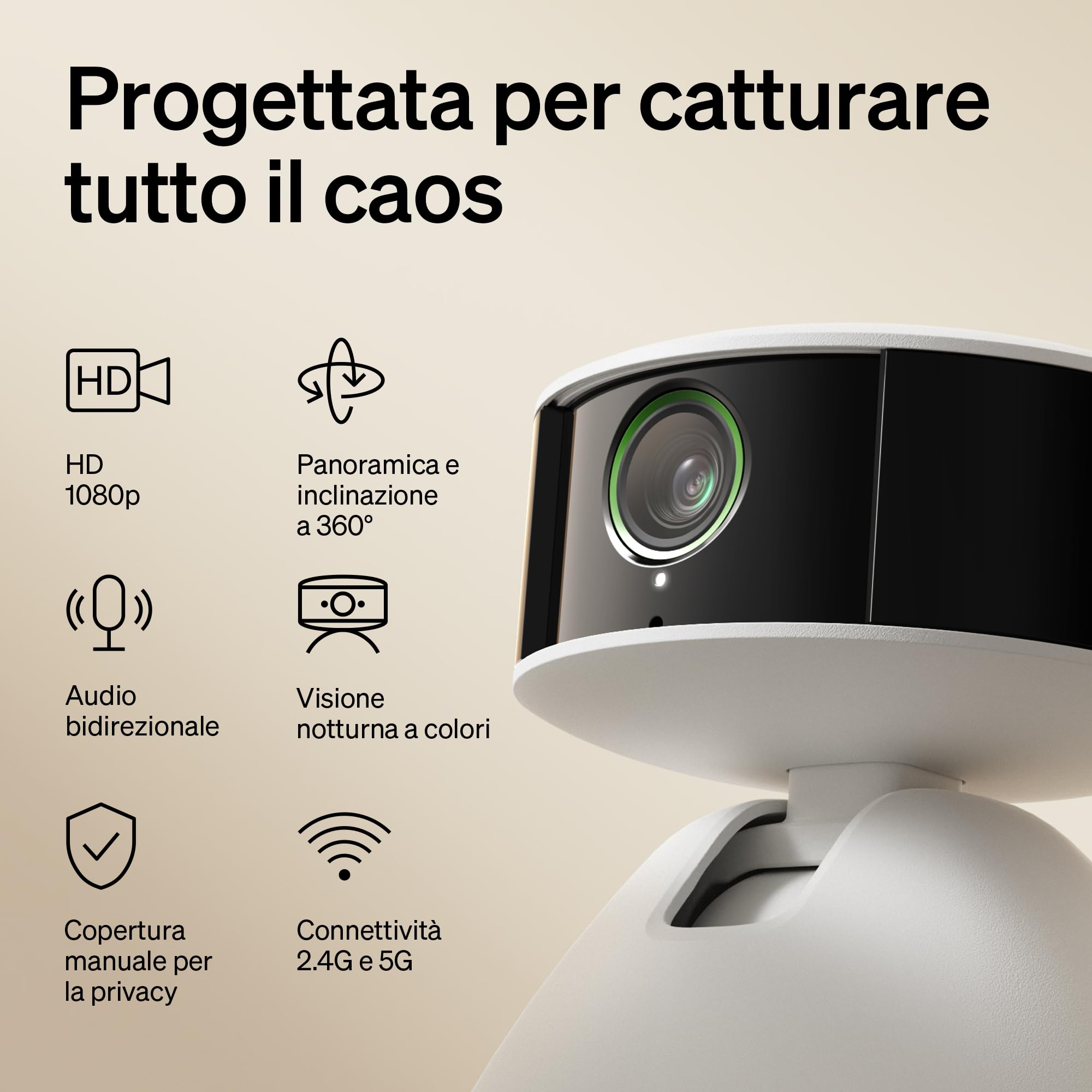 PETLIBRO Telecamera per animali domestici con app, telecamera per cani HD a 360°, controllata dall'intelligenza artificiale, per interni per il riconoscimento multi-animale, monitoraggio dell'attività