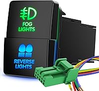 Vista 12 de Nilight Luces de punto Interruptor de botón pulsador 12V ON OFF con kit de cable conector 1.28" x 0.87" Repuesto para Toyota Sequoia Highlander