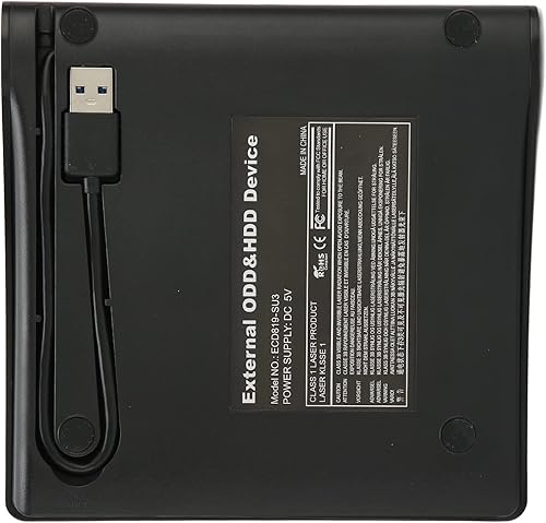 Miniatura 7 de Caja de unidad de DVD externa, delgada USB 3.0 SATA Unidad óptica de DVD externa, portátil de 0.374 in DVD RW, CD ROM, caja de unidad de DVD para