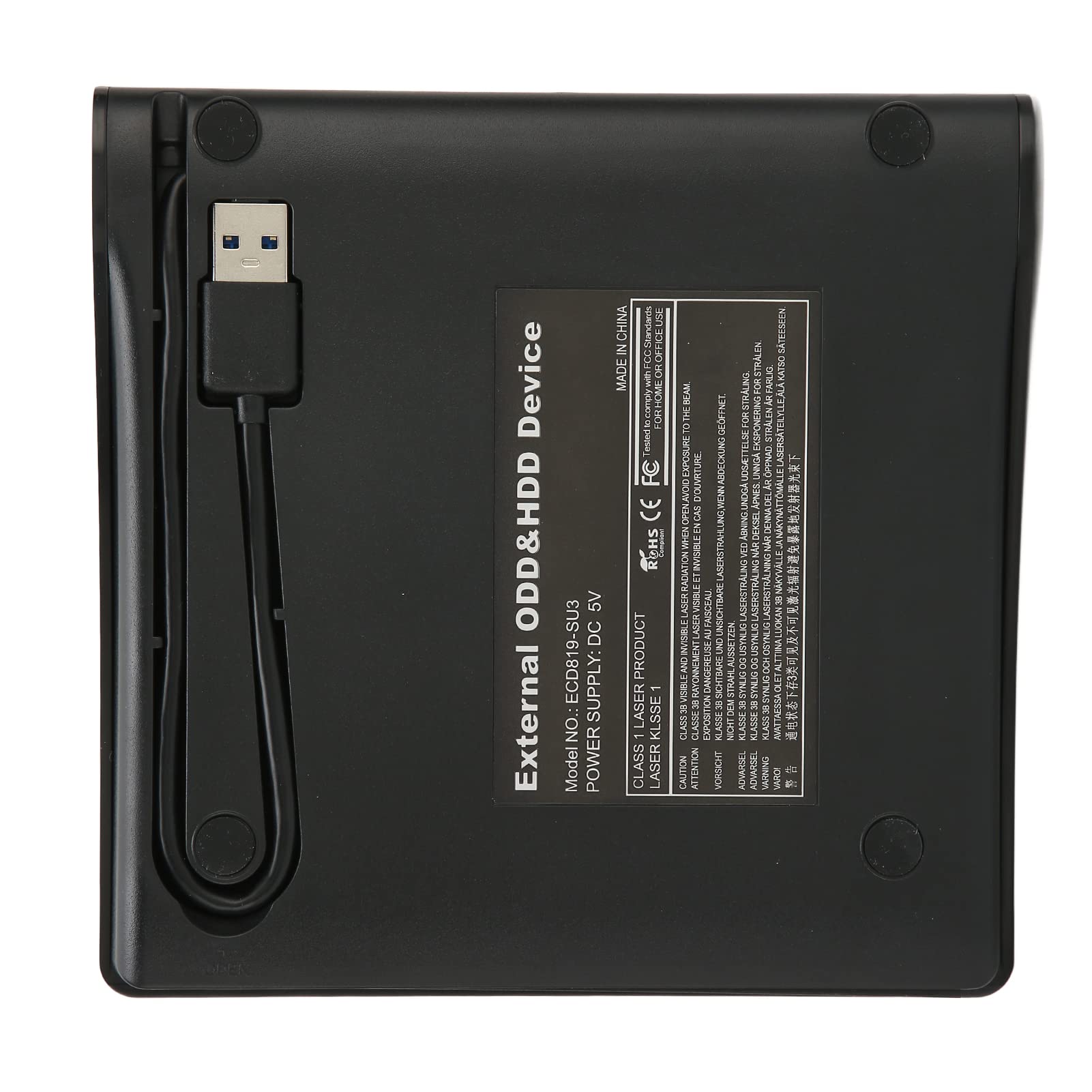 Zewnętrzna Obudowa Napędu DVD, Ul Ra Slim USB3.0 SA A USB 3.0 Napędy CD Optyczny Plastyk Ic do Przenośnego Biurka Opcjonalna Nagrywarka ROM Nie Ma Ebooka Płyta 9,5 Mm Czarna