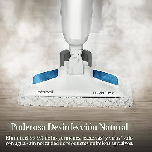 Vista 2 de Bissell Power Fresh - Trapeador de vapor con desinfección natural, vaporizador de piso, limpiador de azulejos y de piso de madera dura con limpiador