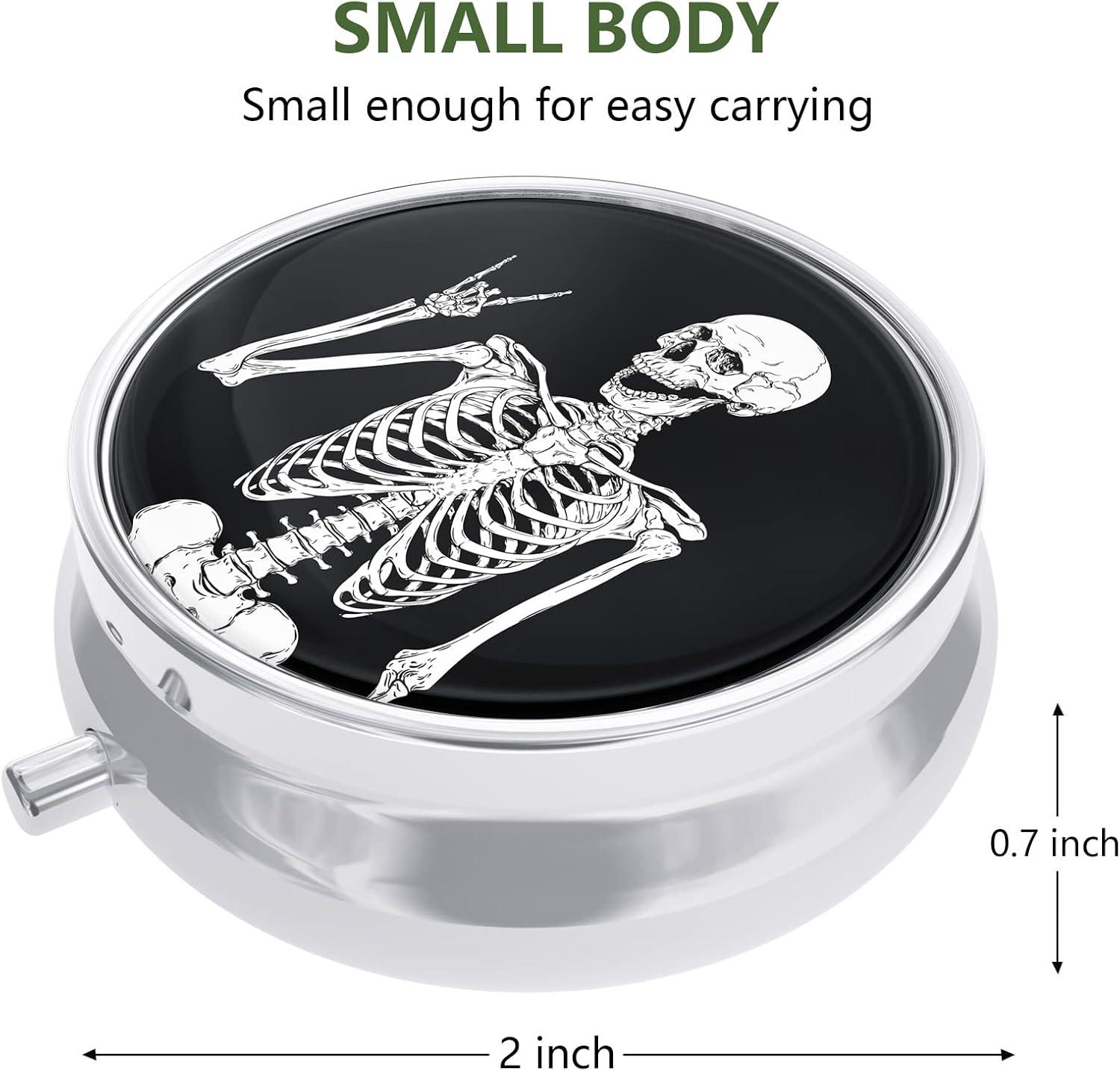 Pill Box, Small Pill Case for Purse & Pocket, Travel Medicine Organizer image 2