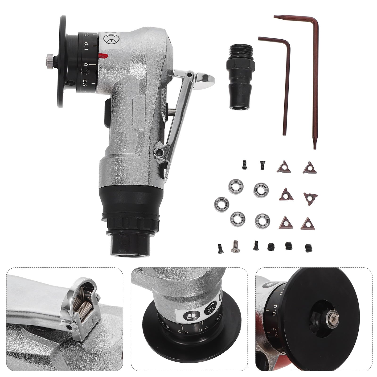 Gatuida Máquina Biseladora Neumática Compacta para Metal con Cuchillas R y C Herramienta Portátil para Desbarbado y Acabado de Bordes Acero Inoxidable y Aluminio Biselado para Tuberías y
