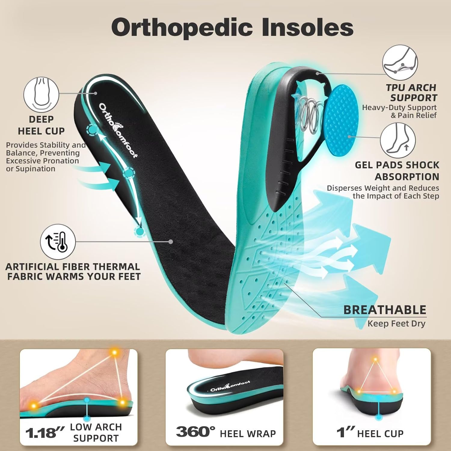 Women's Orthopedic Leather Winter Ankle Boots: Comfortable Wide Tox Box Warm Diabetic Arch Support Plantar Fasciitis Dress Oxfords, Orthotic Casual Hook and Loop Walking Shoes for Foot and Heel Pain - Image 5