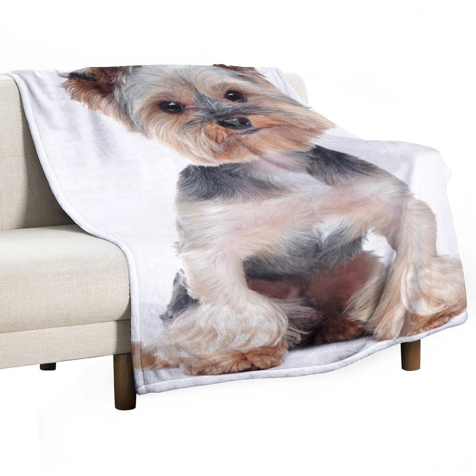 Hxwokrum Flannel Blanket, Yorkshire Terrier Throw Blanket for Couch Sofa Bed Office, Soft And Comfortable Without Pilling