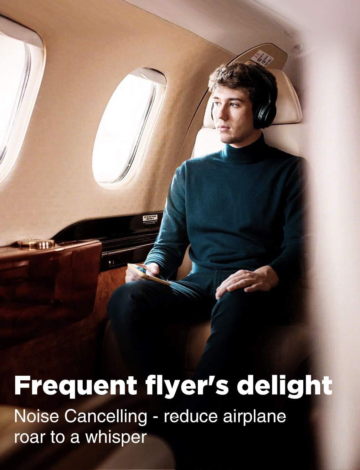 meidongg se7 active noise cancelling headphones bluetooth headphones wireless headphones over ear with microphoneaptx comfortable protein earpads 3