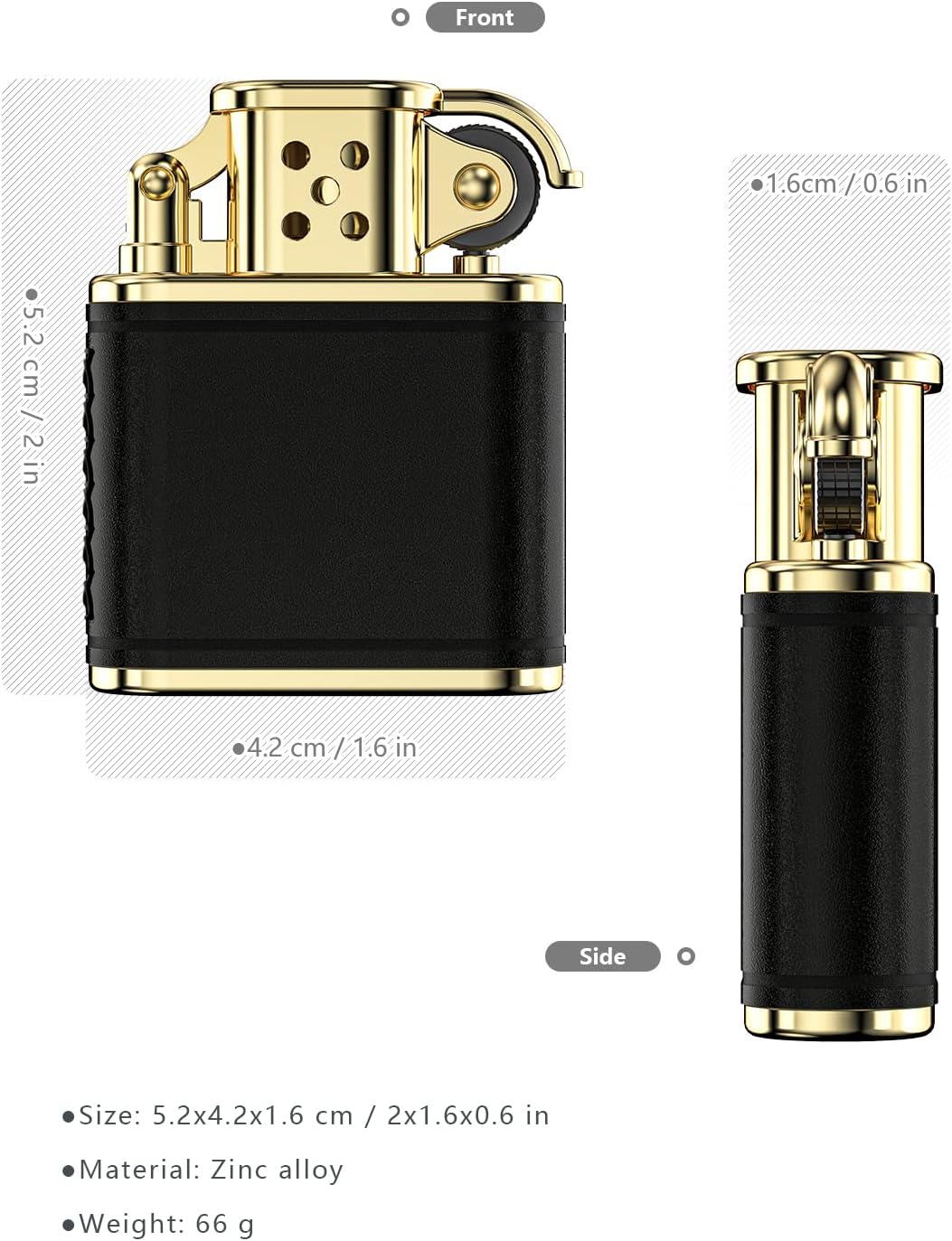 VVAY Petrol Lighter, Vintage Trench Leather Lighter for Man (Sold without Petrol) - Image 4