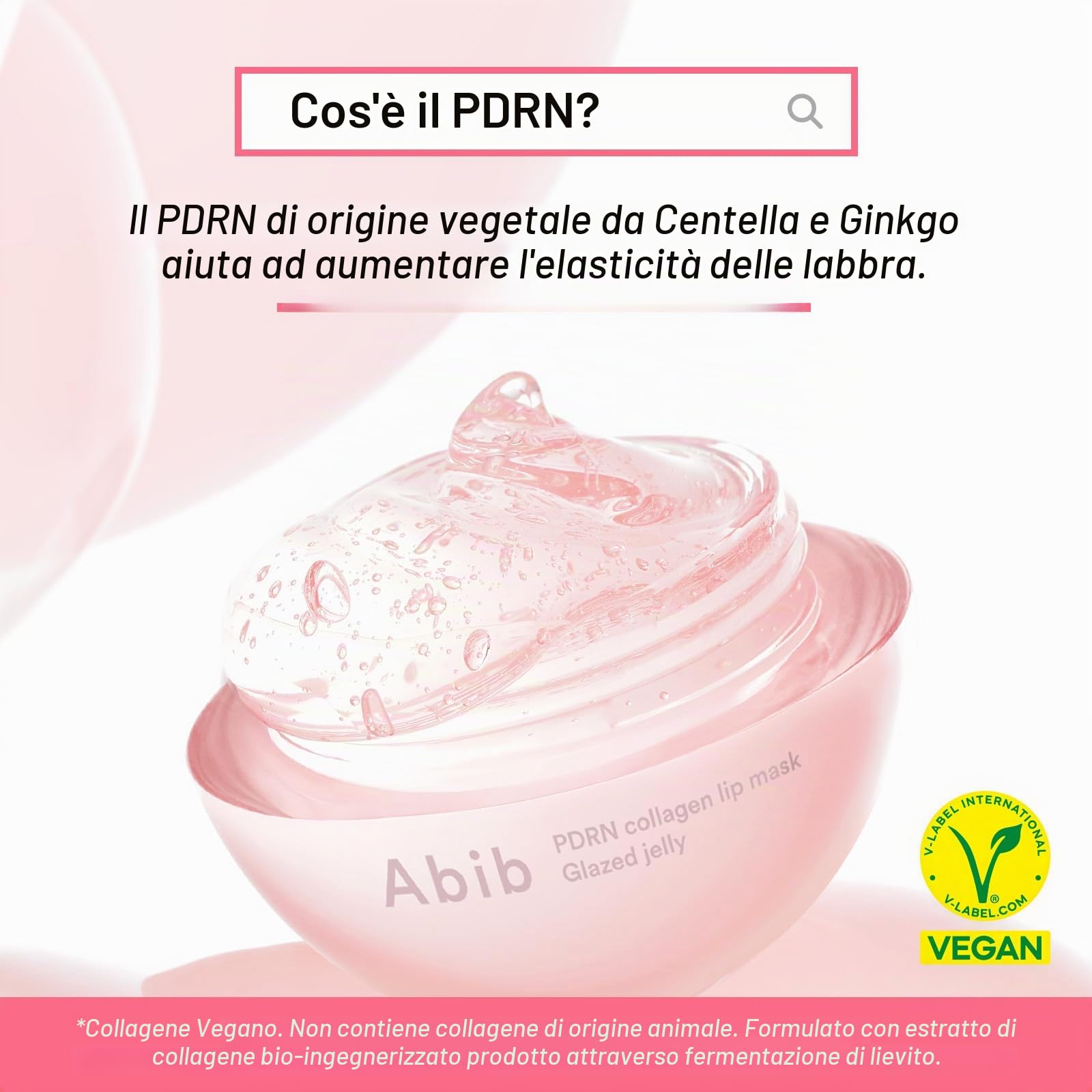 Abib Al Collagene Pdrn Glazed Jelly, Balsamo Per Labbra, Maschera Per Dormire Durante La Notte, Trattamento Idratante Per Labbra Screpolate E Secche, 0,38 Fl Oz