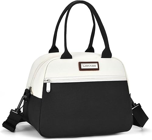 LOKASS Lonchera para mujer, con aislamiento, lindas bolsas de almuerzo para adultos, reutilizable, a prueba de fugas, bolsa enfriadora con correa de