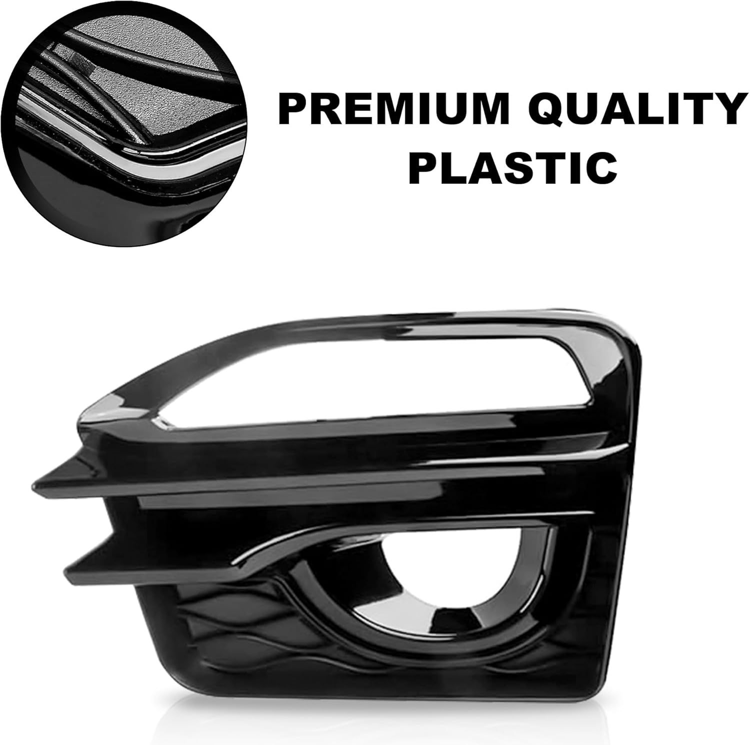 PartsFlow Front Black Pair Fog Light Cover Compatible With 2014-2017 Infiniti Q50 Sport Left Driver And Right Passenger Side 62257-4GA1A 62256-4GA1A