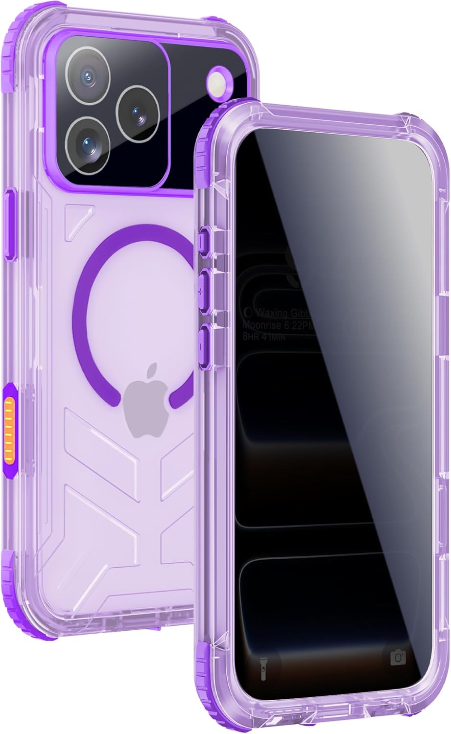 for iPhone 17 Pro Waterproof Case with Magsafe, Built-in [Privacy Screen Protector] [Lanyard], IP68 Water Proof Full Body Dustproof Anti-Spy Frosted Protective Phone Cover, 6.3" Purple
