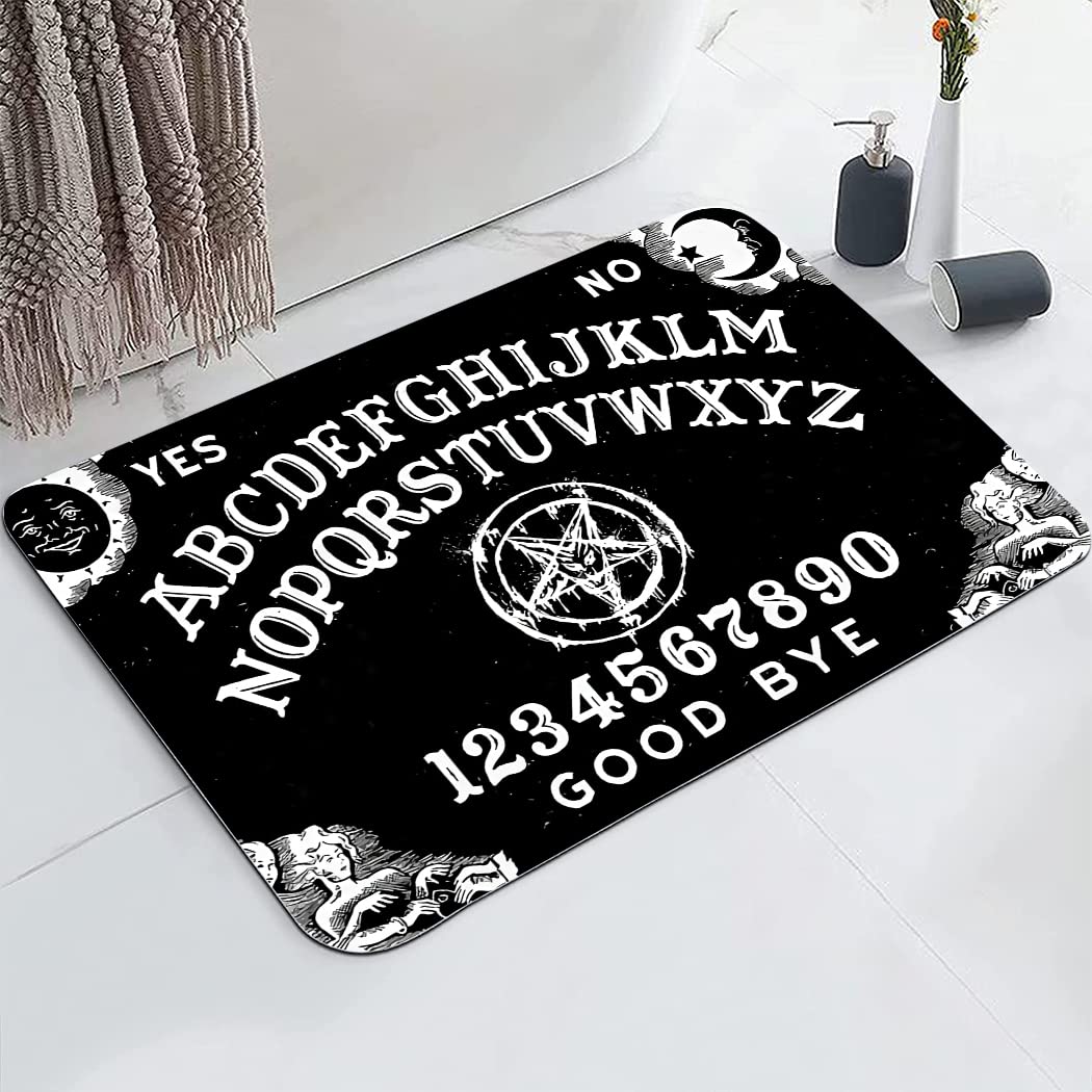 HommomH Black Gothic Ouija Board Bathroom Rugs Non Slip Black Bath Mats Super Absorbent Bath Mat for Bathroom, 24"x17"， for Man (Black Ouija)