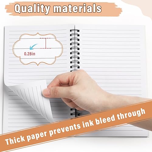 Miniatura 3 de Patelai Paquete de 10 cuadernos pequeños para zurdos encuadernados en espiral para zurdos de 8 x 5 pulgadas, 50 hojas con rayas universitarias,