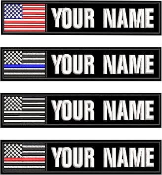 2PCS Customized Name Patches, Personalized Morale Embroidered Flag Patch