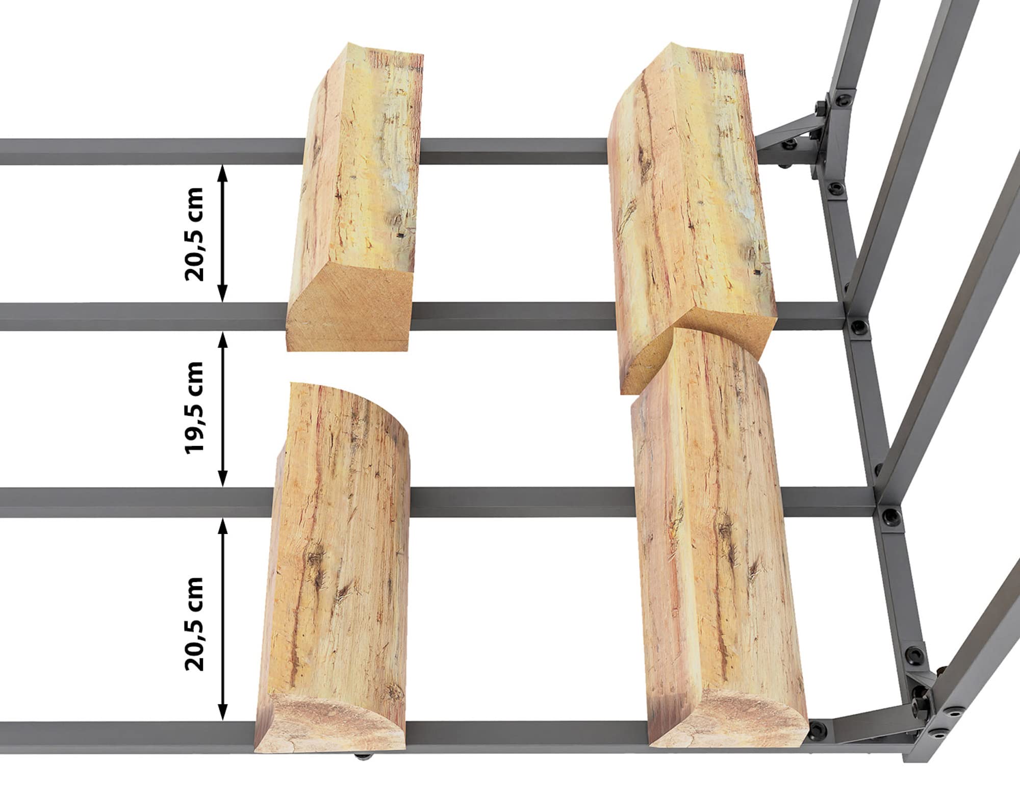 CLP Kaminholzunterstand Ruston I Kaminholzregal Anthrazit I Holzlager Aus Metall I Feuerholzregal Für Außen, Größe:L
