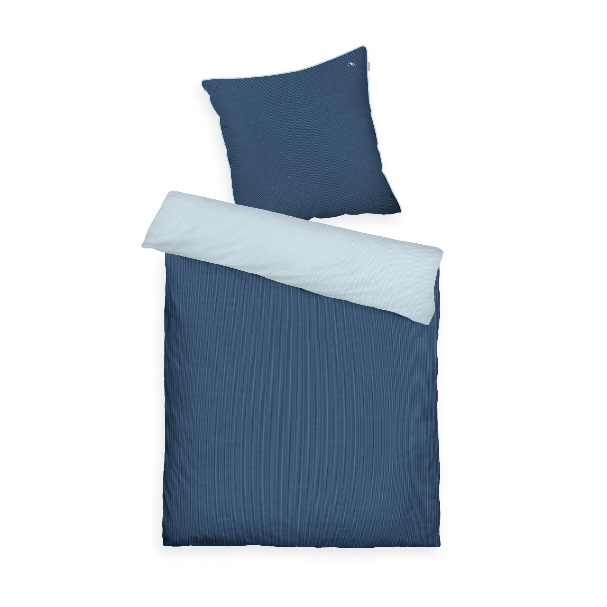 Parure de lit Tom Tailor en satin de coton avec broderie élégante marine