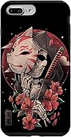 Vista 12 de iPhone 16 Death Messenger Japanese Aesthetics Grim Reaper Kitsune Mask Case