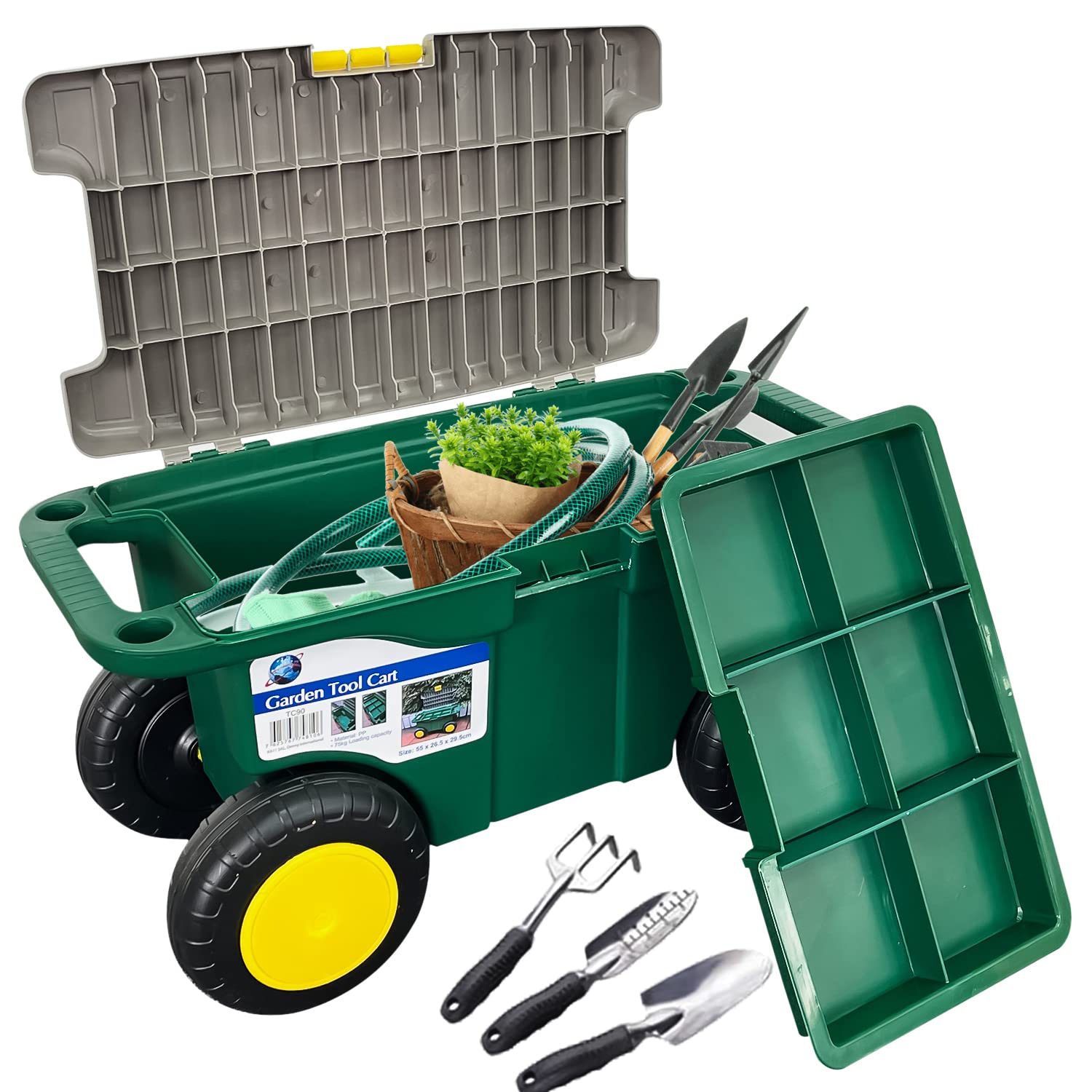 Crystals Garden Kneeler - Kneeler for Gardening - Green (Gardening Cart)