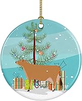 Vista 93 de Caroline's Treasures Bactrian Camel Adorno de cerámica de Navidad, decoración colgante de árbol de Navidad verde azulado para el hogar, vacaciones