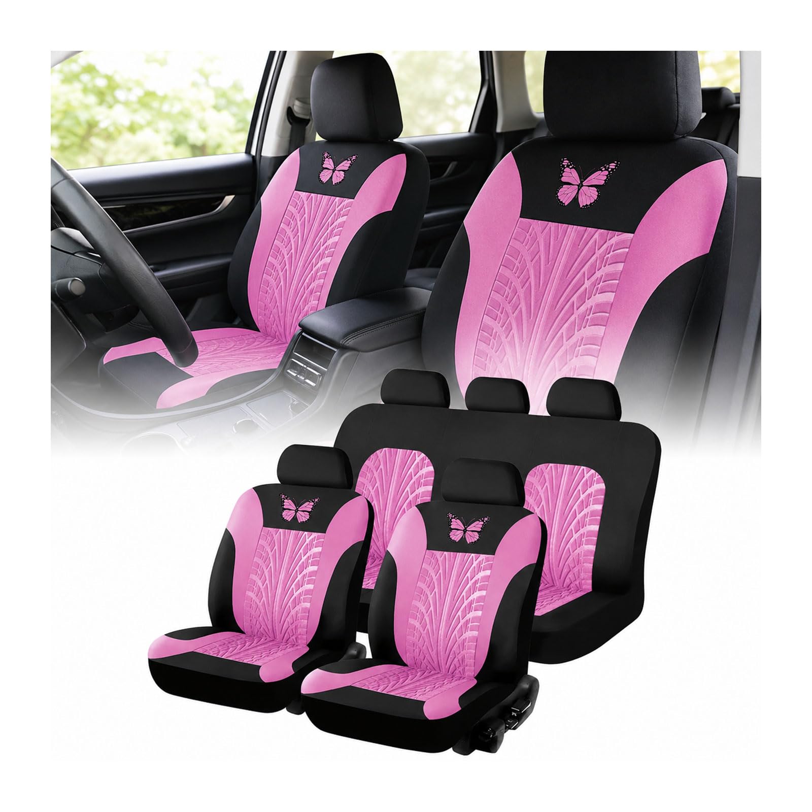 Housses de siège pour Honda Accord rose pour masquer l'usure et rénover votre voiture usagée
